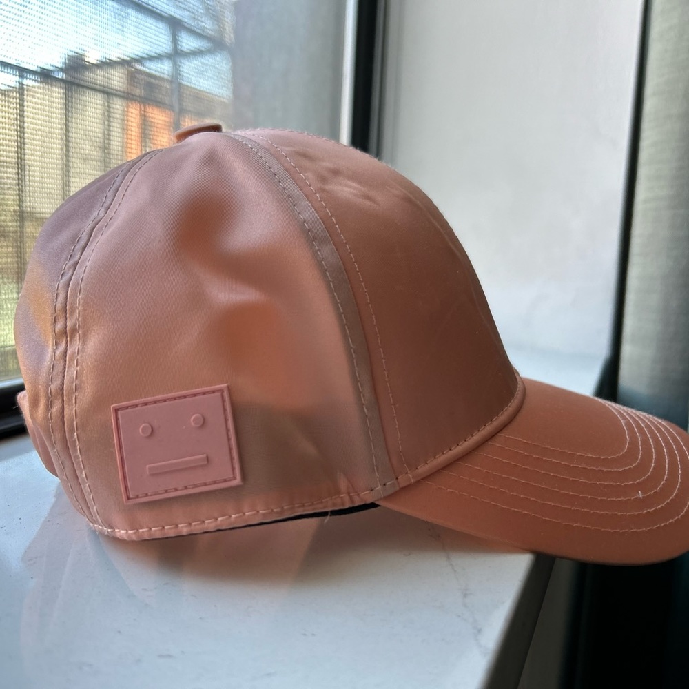 Pink nylon Acne baseball cap